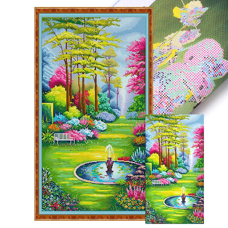 Spring Brand  Secret Garden - Printed Cross Stitch 11CT 50*90CM