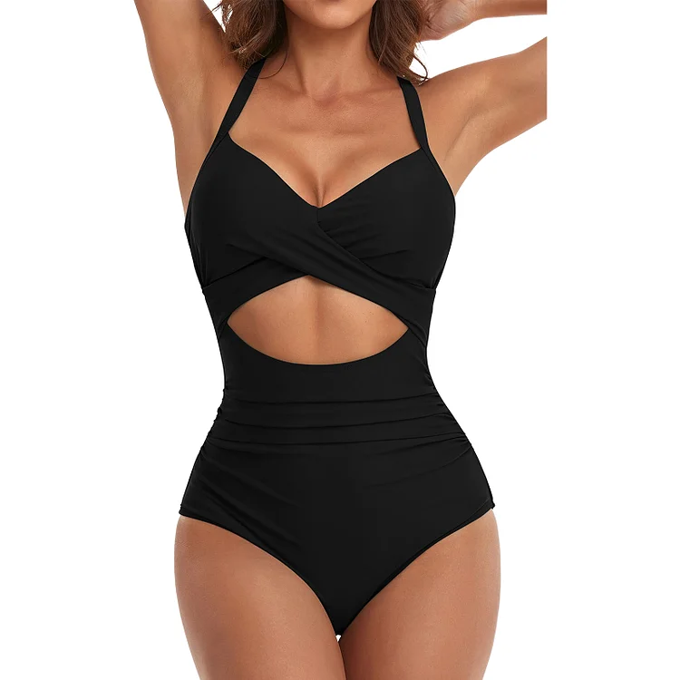 Bikini Sets Spaghetti Straps One Piece Swimsuit Tummy Control Swimwear for Women-Annaletters