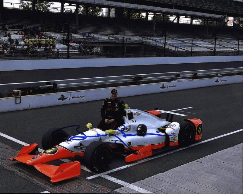 Buddy Lazier signed IRL IndyCar Racing 8x10 Photo Poster painting W/Cert Autographed 03