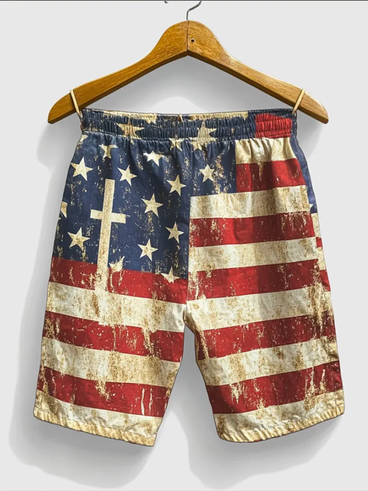  Independence Day Cross Old Style Shorts Westsshops