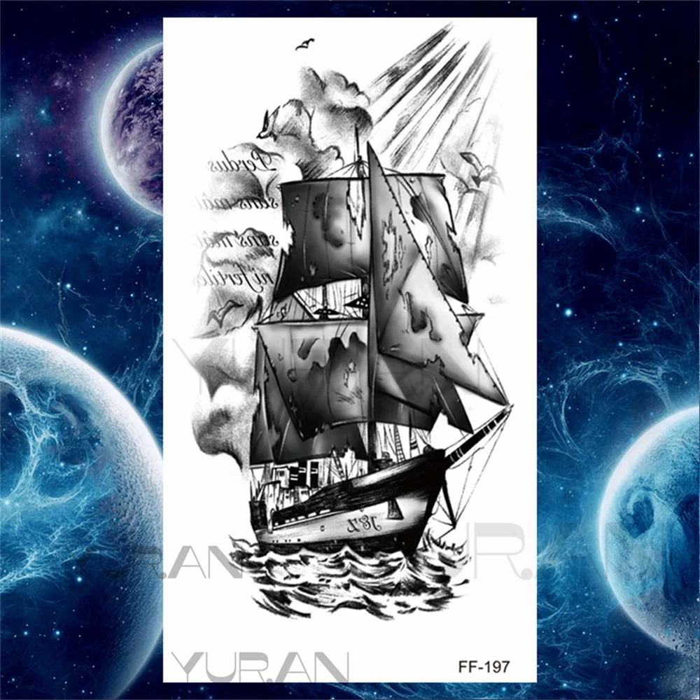 Sdrawing Scary Temporary Tattoos For Men Women Realistic Wolf Forest Lion Tiger Vampire Compass Fake Tattoo Sticker Arm Body Tatoos