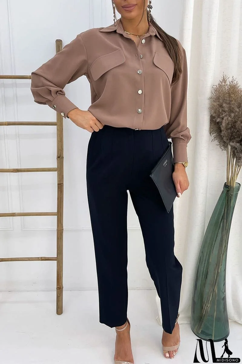 MidiSono - Drop Shoulder Button Shirt