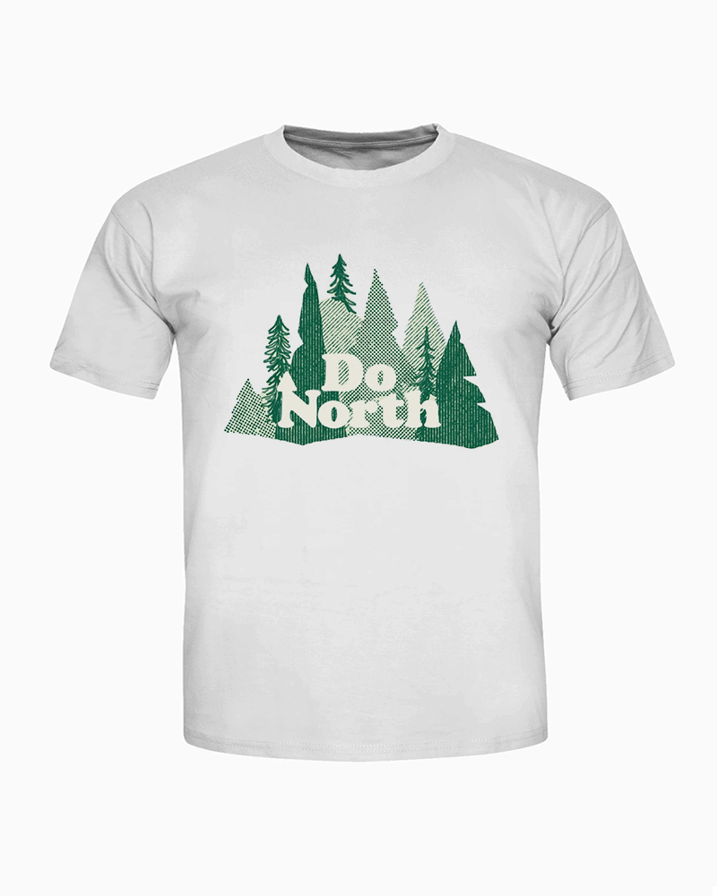 Men's Plus Size Outdoor Green Do North Letter Mountain Print Round Neck Short Sleeve T-Shirt