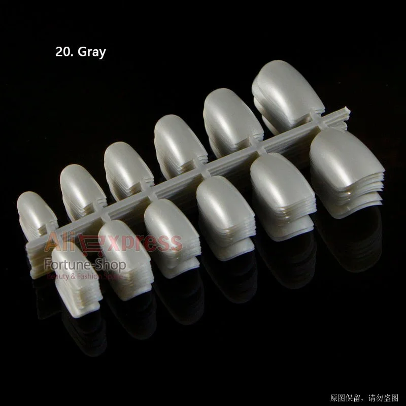 120pcs/pack 20 Colors Full Cover Nail Tips Short Design Fake Nails Square Faux Ongles Acrylic Frenc False Nails Art Tips Tools-Nail Inspo
