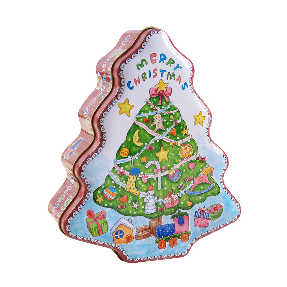 

Christmas Tree Shape Tin Sealed Jar Jewelry Biscuits Coin Candy Storage Box, Style 3, 501 Original