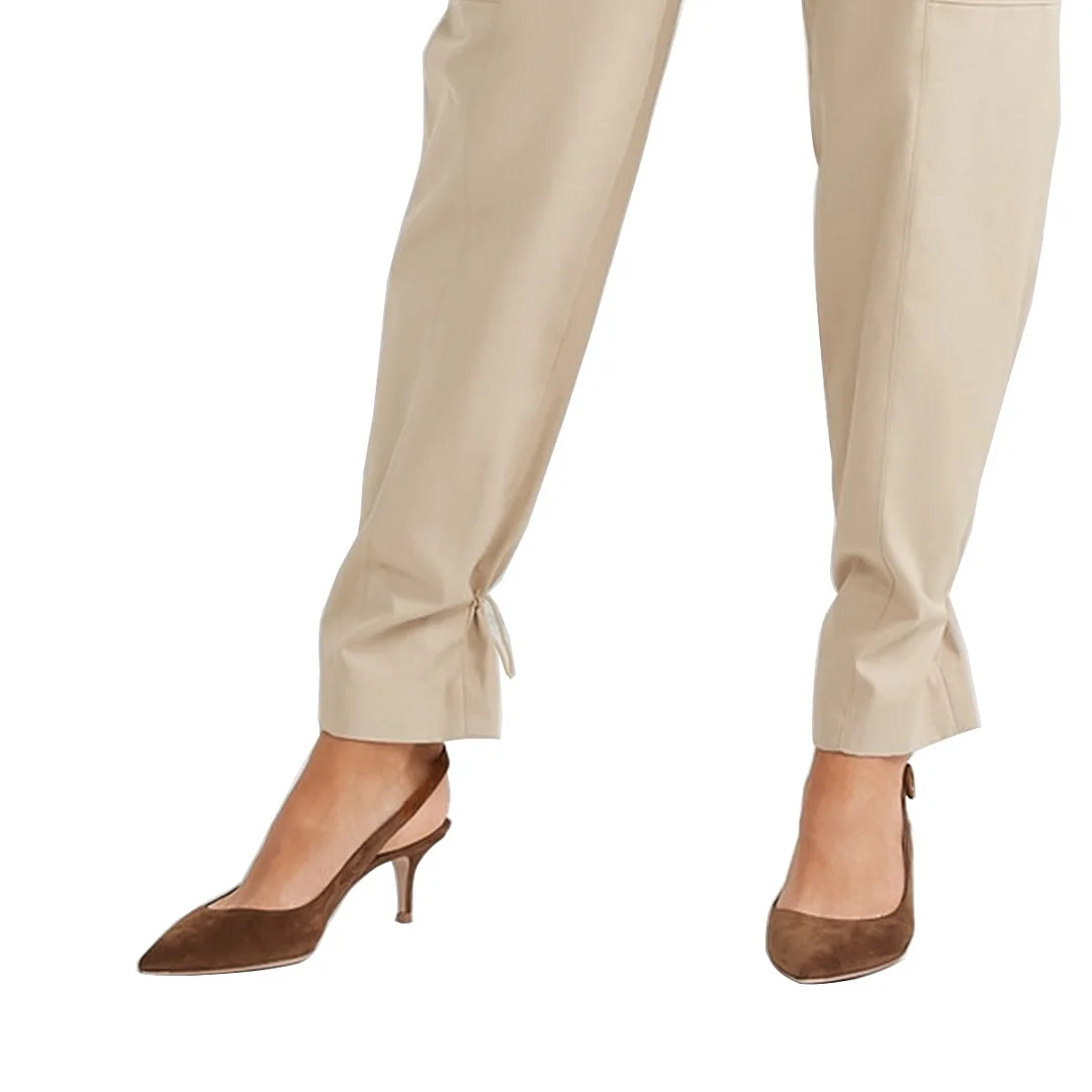 Brown Vegan Suede Pointed Toe Slingback Low Heel Pumps with Buckle