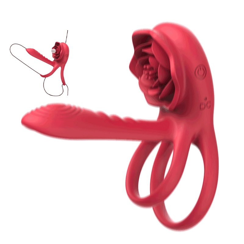 2025 Upgraded 3-in-1 Male Rose Pro Vibrating Cock Rings Couples Sex Toys - Rose Toy