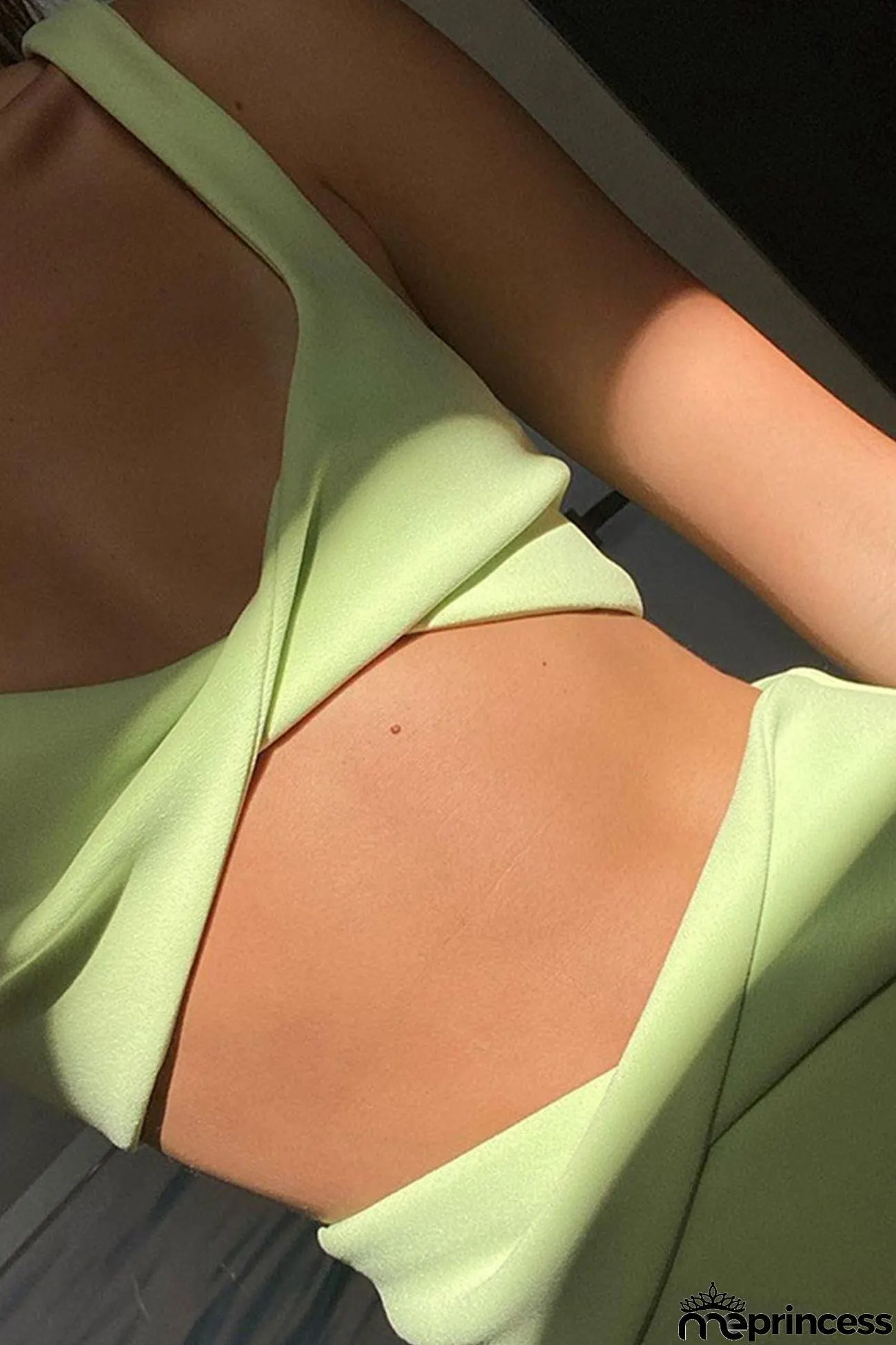 Twisted Front Crop Top High Waist Slit Skirt Suits