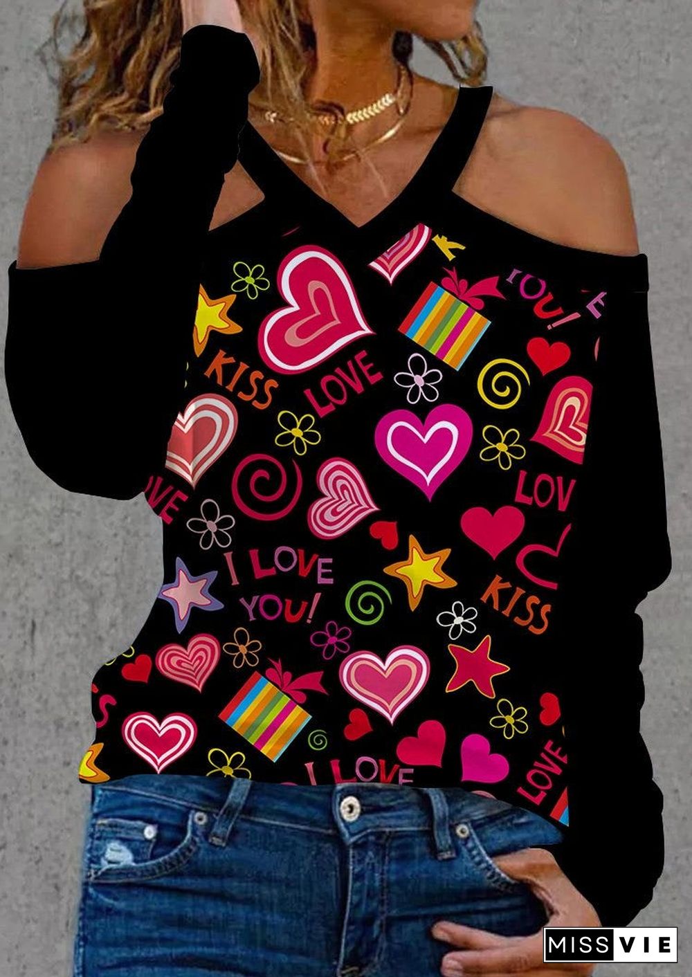 Red Chenked And Heart Printed Shirt