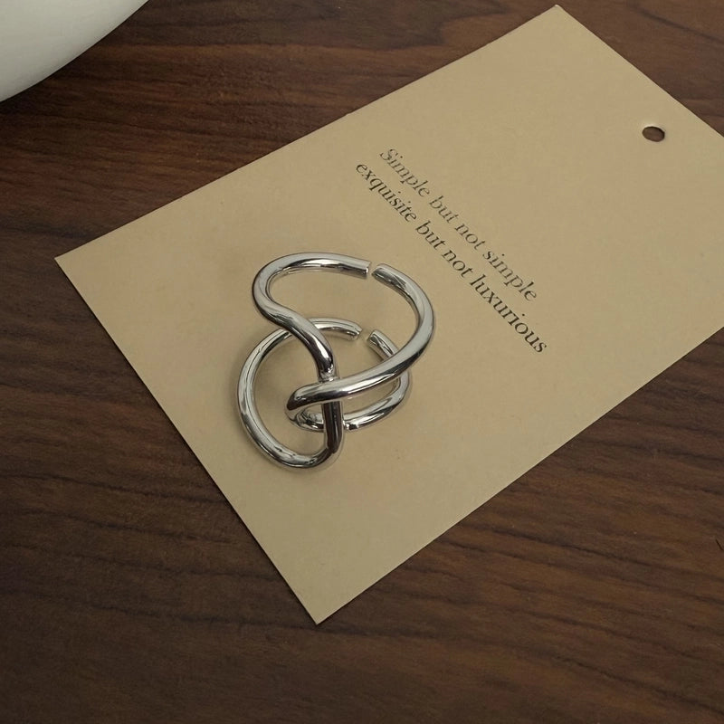 Hip-Hop Commute Geometric Copper Plating Open Rings