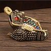 Pure brass fortune-attracting three-legged golden toad bronze tea pet jewelry crafts