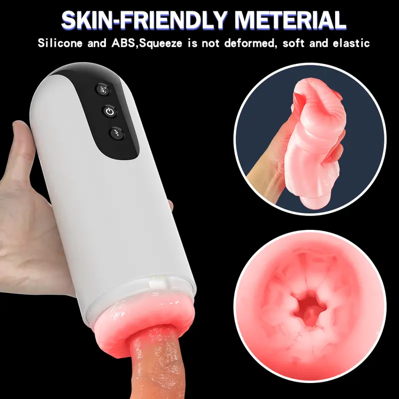 1pc automatic male masturbators cup with 10 rotating vibrations for men heating base adult with electric masturbation cup blowjob pocket pussy with textured sleeve for mens masturbation pleasure sex toys for men details 7