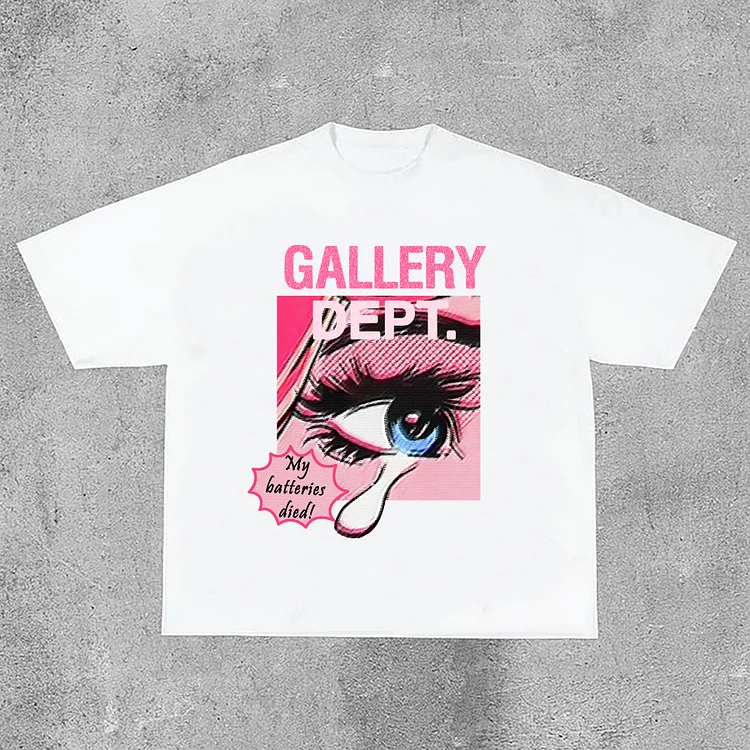 Casual Gallery Dept Dead Batteries Printed 100% Cotton T-Shirt
