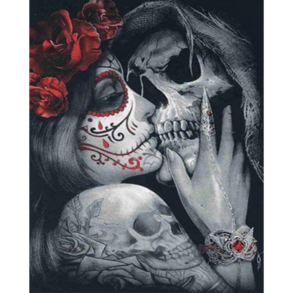 

Woman Skull - 11CT Stamped Cross Stitch - 40*50CM, 501 Original