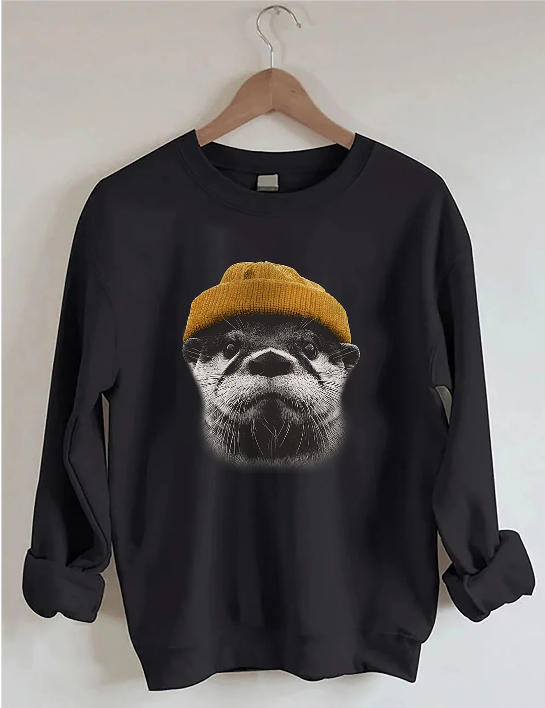 Otter Wearing Beanie Sweatshirt