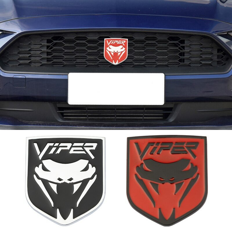 3D Metal Snake Cobra Viper Badge Emblem Stickers Rear Decal For Ford Mustang Shelby voiturehub dxncar