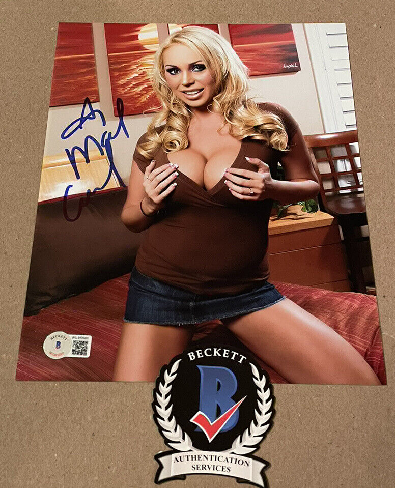 MARY CAREY ADULT PORN STAR AUTOGRAPHED 8X10 Photo Poster painting BECKETT WITNESS #4