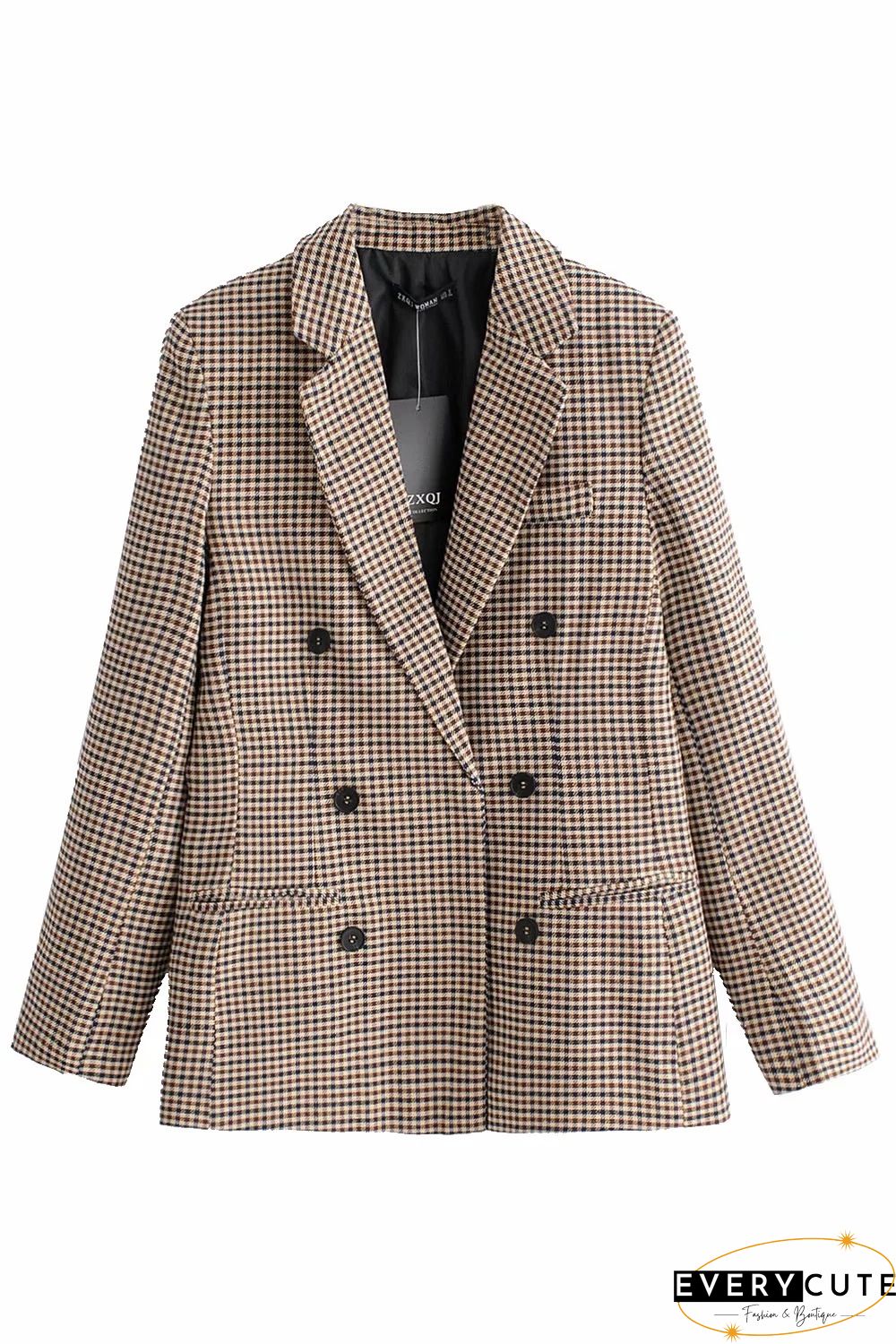 Chic Khaki Suit Blazer