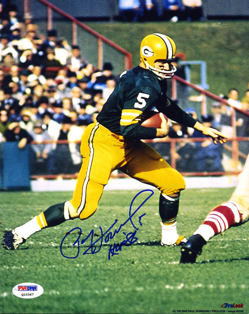 Paul Hornung SIGNED 8x10 Photo Poster painting + HOF 86 Green Bay Packers PSA/DNA AUTOGRAPHED