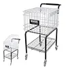 [US Local Warehouse] Foldable Tennis Cart Holds 350 Balls Sports Ball Hopper for Teaching & Court Use