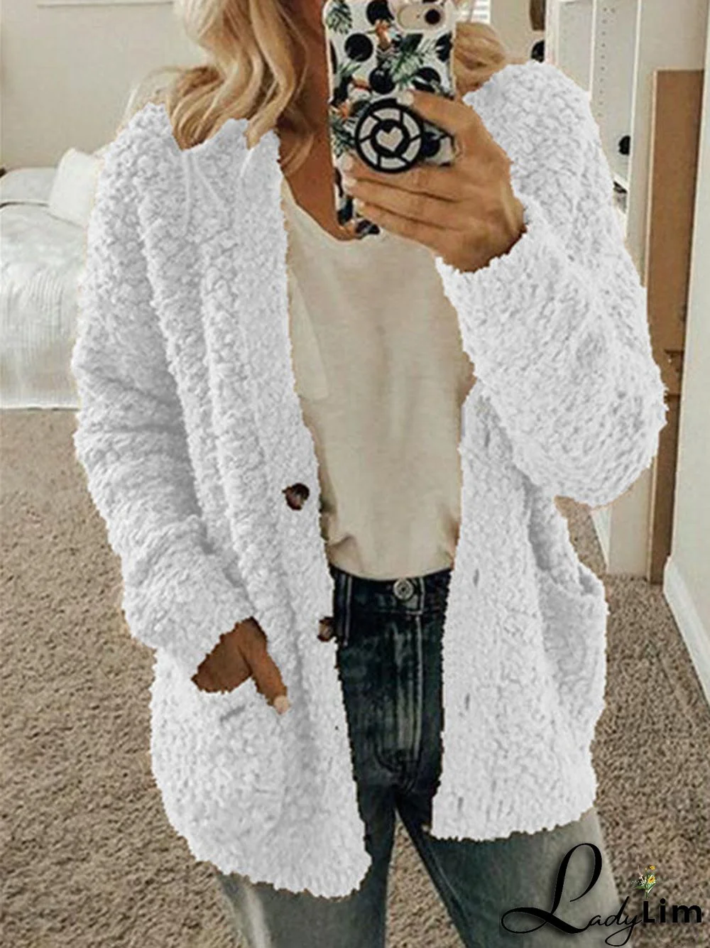 Women Long Sleeve Cardigan Pockets Button Sweaters Coats