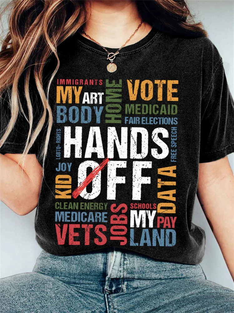 VChics Women's Hands Off Print T-shirt