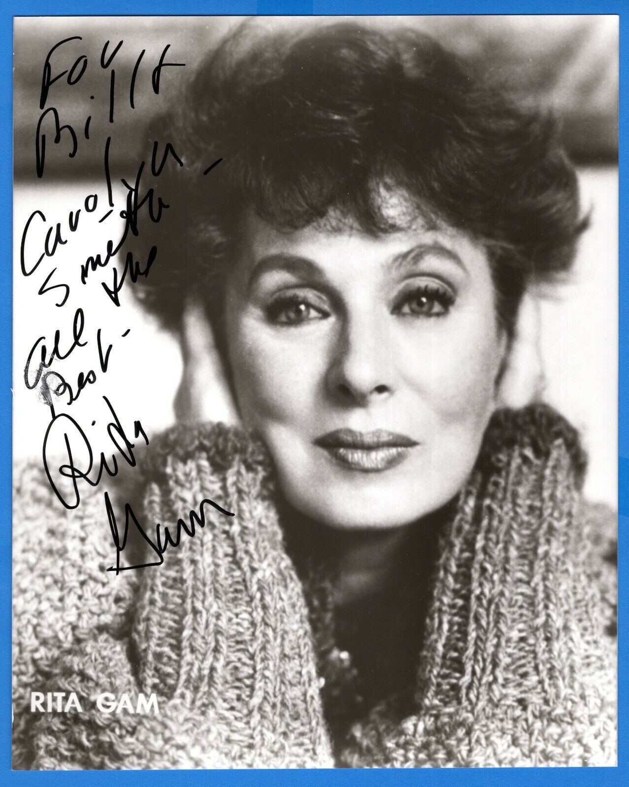 Rita Gam Actress Hand Signed Autograph 8x10 Photo Poster painting with Todd Mueller COA