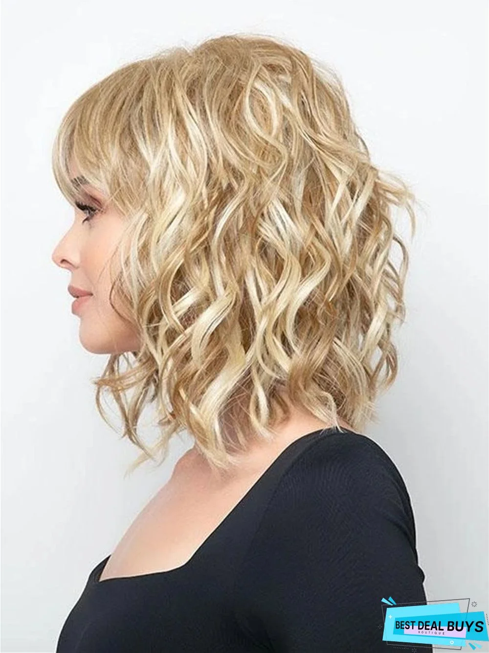 Short Hair Bobo Head Round Face Black Short Curly Hair