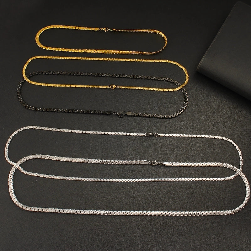 Hip-Hop Vintage Style Solid Color 304 Stainless Steel Plating 18K Gold Plated Men's Necklace3