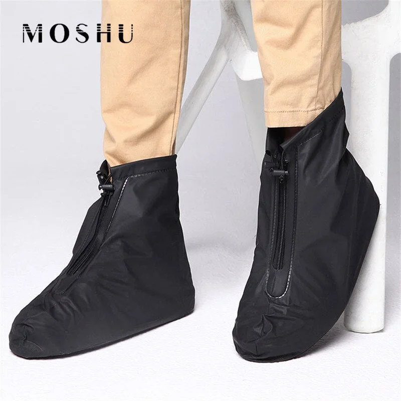 Men Women Shoes Covers for Rain Boots Ankle High Rainproof Cover PVC Reusable Non-slip Cover for Shoes Internal Waterproof Layer