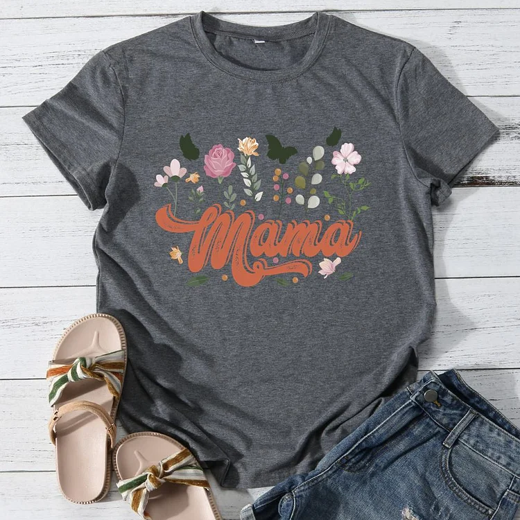 Mama Round Neck T-shirt-0025977