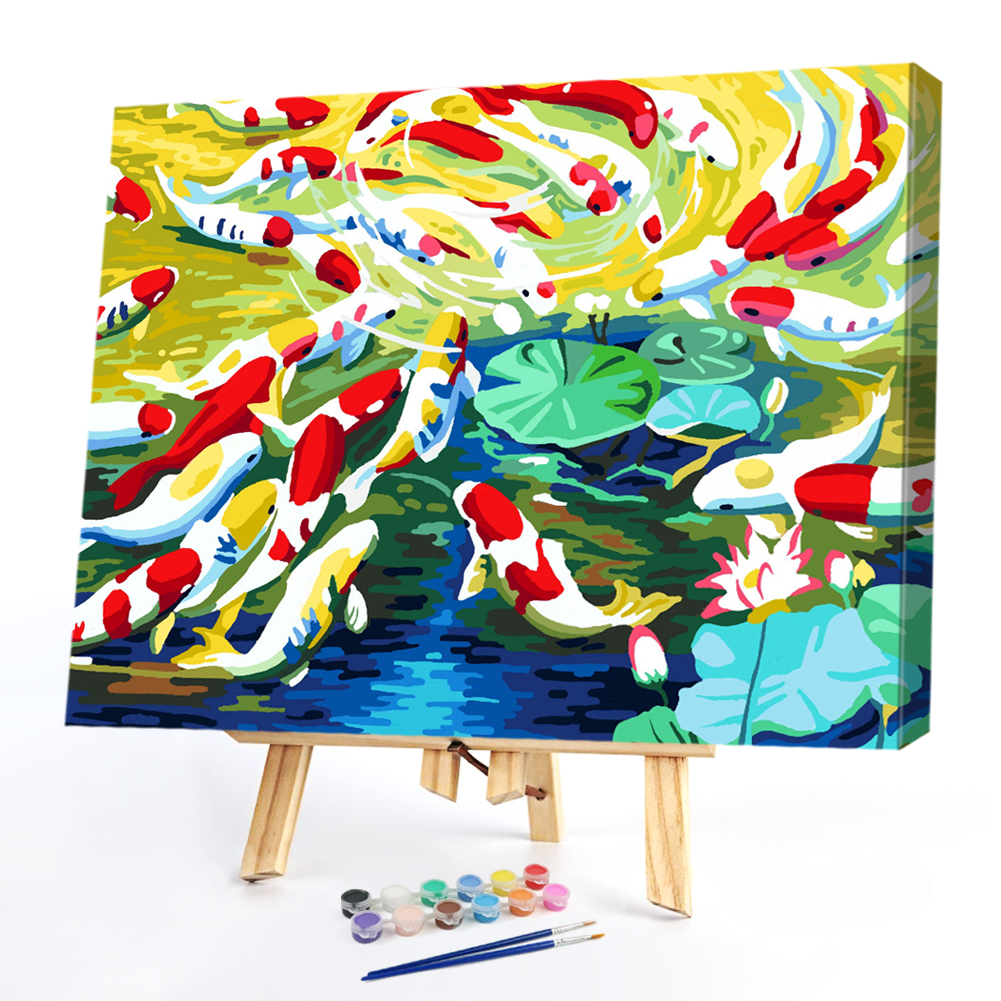 

40*50CM Paint By Numbers-Fishes in Pond, 501 Original