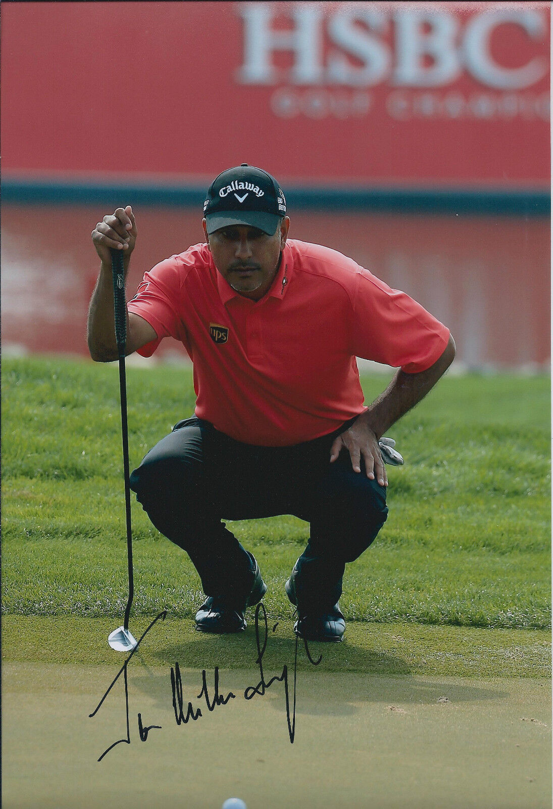 Jeev Milkha SINGH SIGNED AUTOGRAPH Golf 12x8 Photo Poster painting AFTAL COA Abu Dhabi HSBC