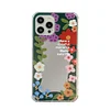 Touch-up Floral Mirror Phone Cases Silicone for iPhone 7-14 