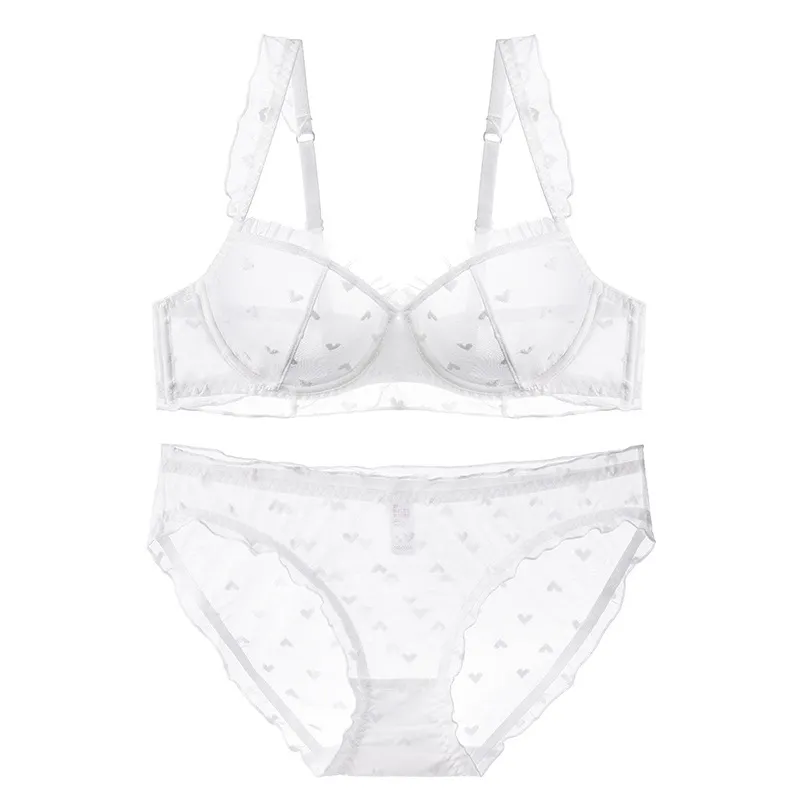Churchf Lace Underwear Pure Summer Thin Female Bra Show Small Side Breast Breathable Bra Sexy Bra Set