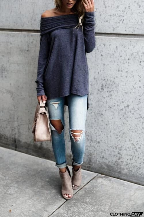 Solid Dew Shoulder T-shirt