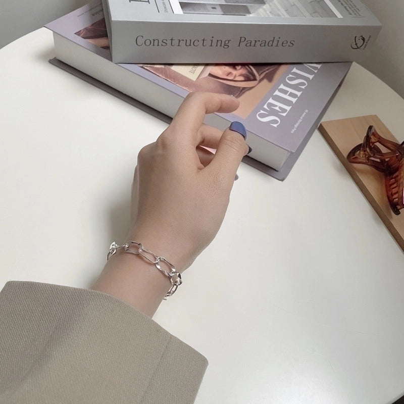925 Sterling Silver Bracelets Casual Modern Style Minimalist