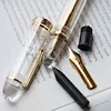 P140 Piston Fountain Pen &ndash; Transparent Resin Body | Size 8 Fine/Medium Nib | Brass Piston System | Pen Case