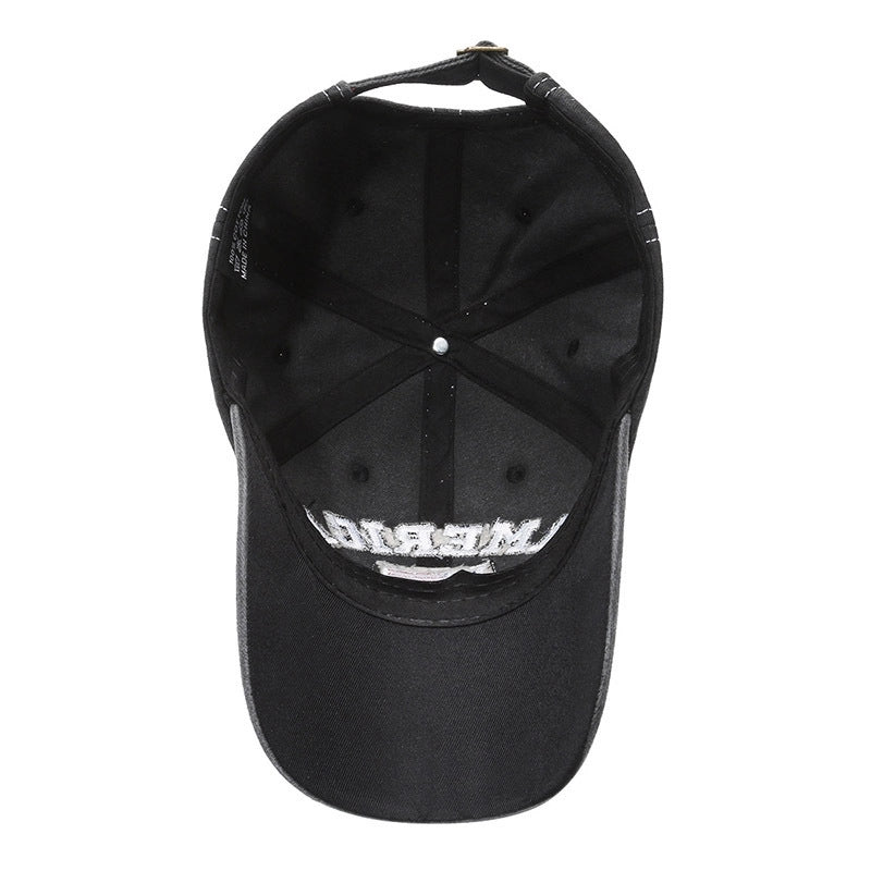 Hat Retro Letter Embroidery Peaked Cap Outdoor Men’s Sports Washed Men’s And Women’s Sun Hat Baseball Cap