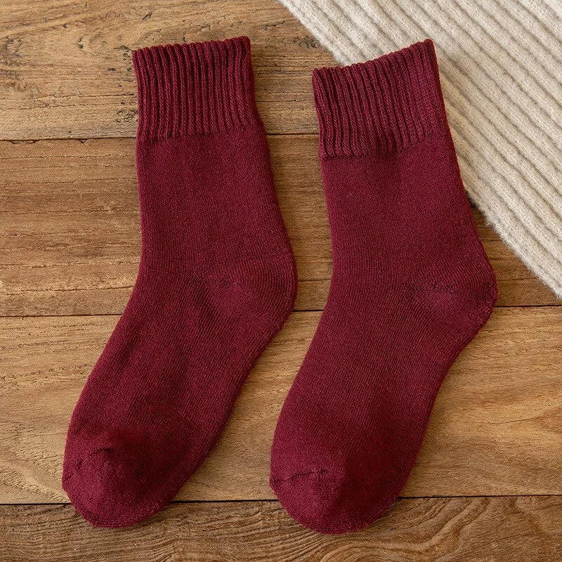 FINETOO 1 Pair Winter's Socks Solid Color Thicken Terry Socks Female Unisex Socks Fashion Letter Print Ankle Socks Keep Warm