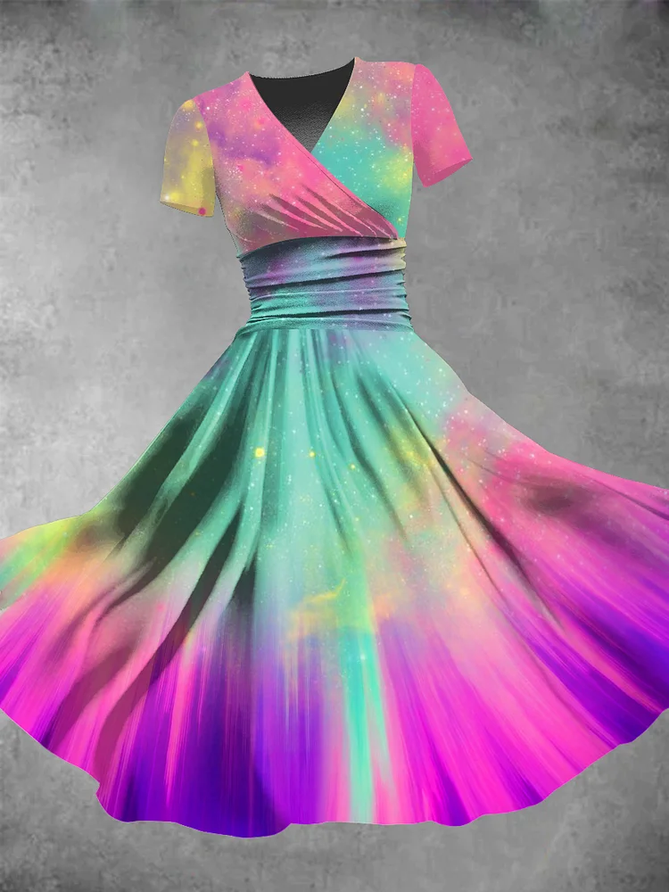 Women's Pride Day Rainbow Colored Macaroon Print Maxi Dress