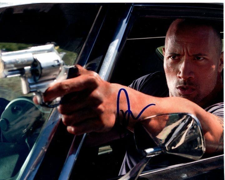 DWAYNE THE ROCK JOHNSON signed autographed 8x10 FASTER DRIVER Photo Poster painting