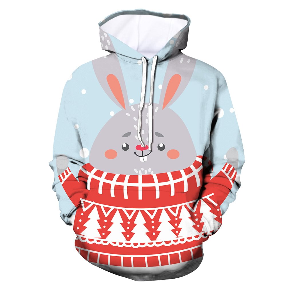 2022 Christmas men loose pullover digital print sweater