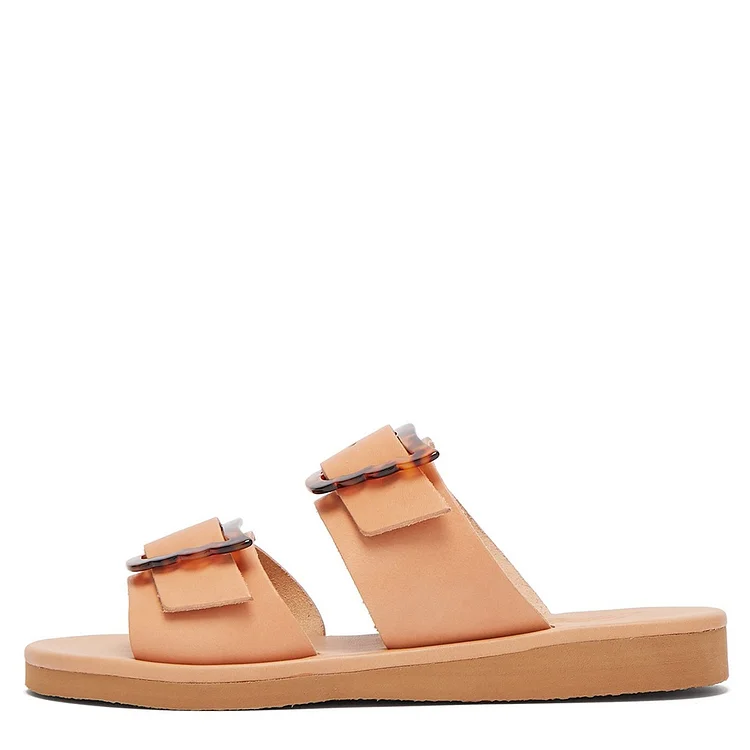 Blush Buckle Slide Sandals Vdcoo