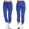 Ladies Workwear Casual Elastic Waist Lace Up Pants
