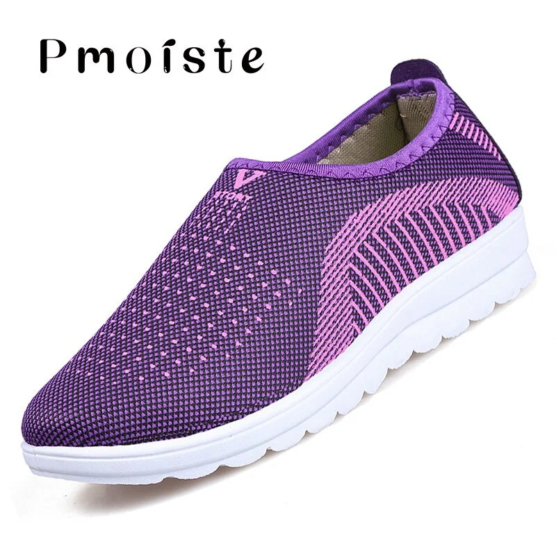 Women Loafers Summer Massage Shallow Walking Shoes Female Cotton Fabric Slip On Round Toe Flat Shoes For Girl Baskets Femme