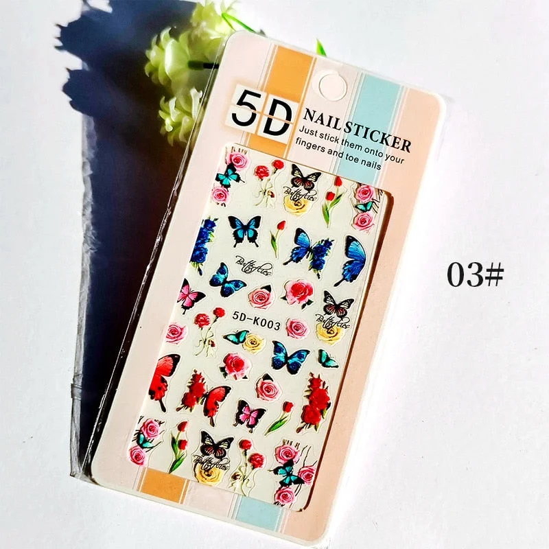 1PC 5D Nail Stickers Winter Santa Claus Self-Adhesive Slider Nail Art Decorations Christmas Snow Decals Manicure Accessories-Nail Inspo