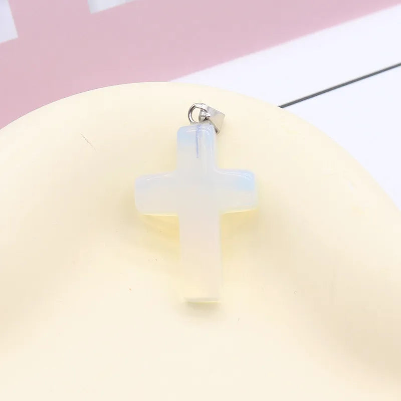 1 Piece 2.5*1.8cm Natural Stone Cross Pendant