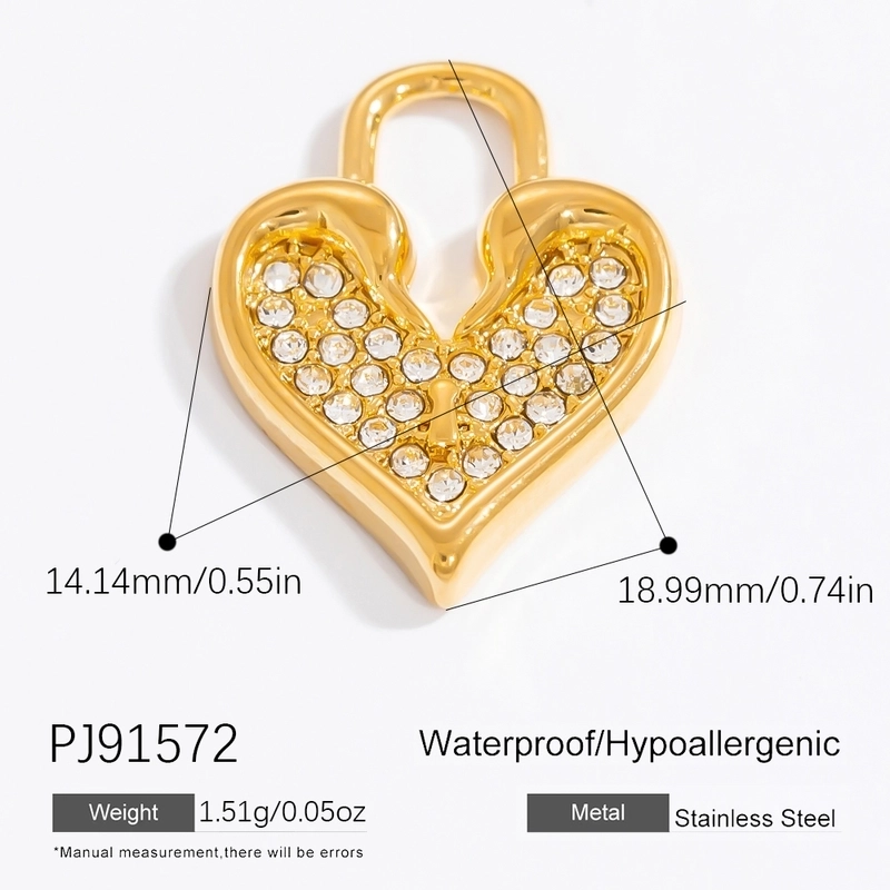 1 Piece 2 PCS/Package 3 PCS/Package 14.24*15.67mm 304 Stainless Steel Heart Shape Bow Knot Pendant Chain Jewelry Accessories