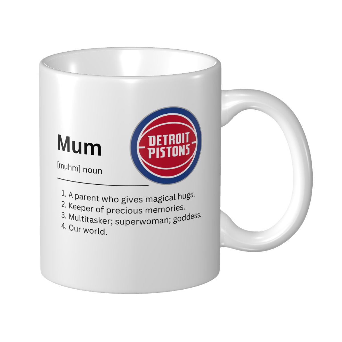 Detroit Pistons Minimalist Dictionary Mother's Day Ceramic Mug